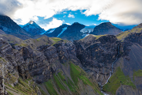 Nature view with snowy peaks in Annapurna Conservation Area, Nepal