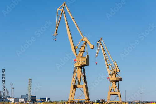 Two naval cranes