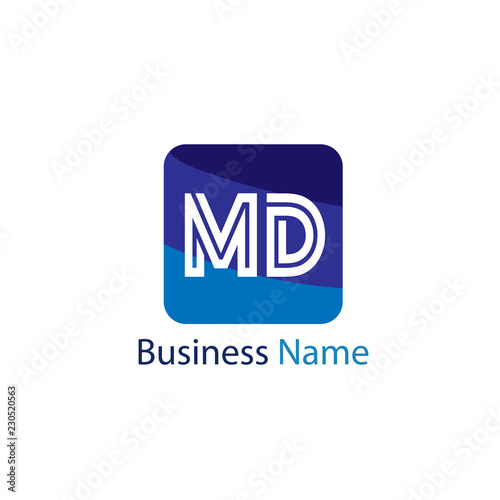 Initial Letter MD Logo Template Design