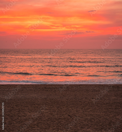Fototapeta Naklejka Na Ścianę i Meble -   view of the grande beach , Biarritz, France at sunset