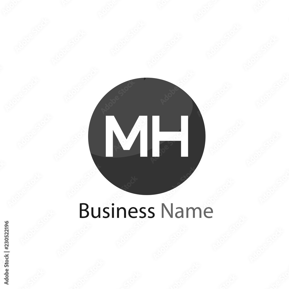 Obraz premium Initial Letter MH Logo Template Design