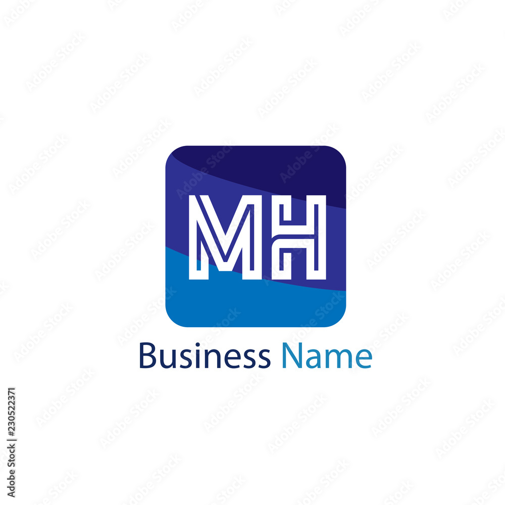 Fototapeta premium Initial Letter MH Logo Template Design