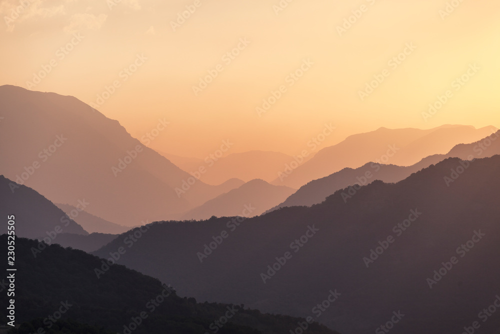Mountain view at sunset