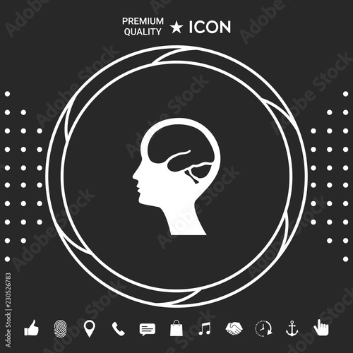 Head with brain symbol icon
