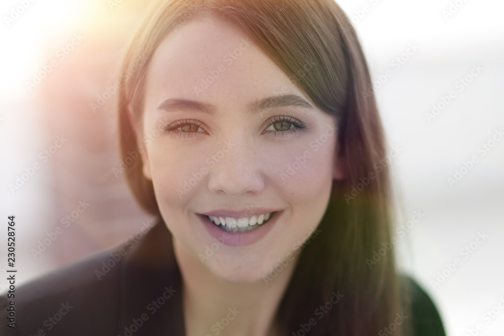 close up portrait of young business woman in modern office close up portrait of young business woman in modern office