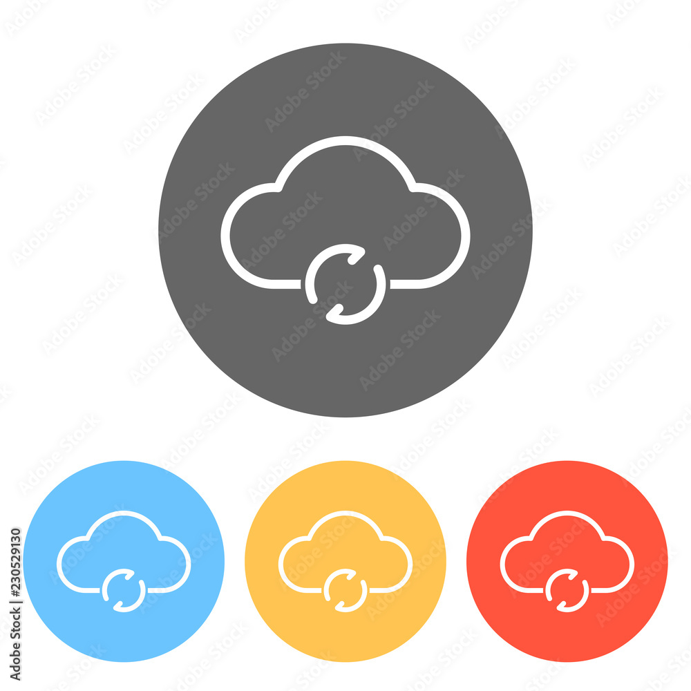 outline update simple cloud icon. linear symbol with thin outlin outline update simple cloud icon. linear symbol with thin outlin