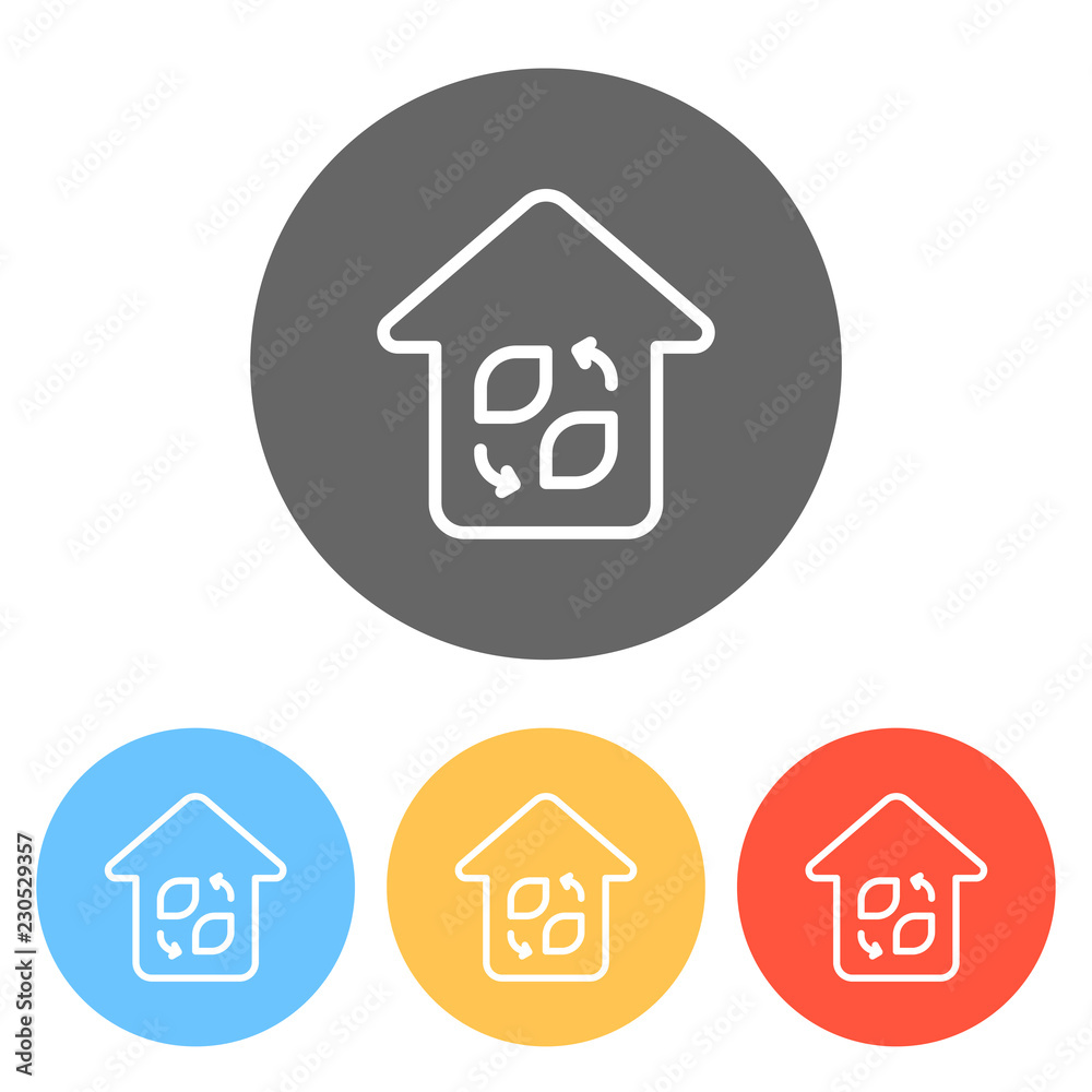 Eco house. Concept logo. Simple linear icon with thin outline. S Eco house. Concept logo. Simple linear icon with thin outline. S