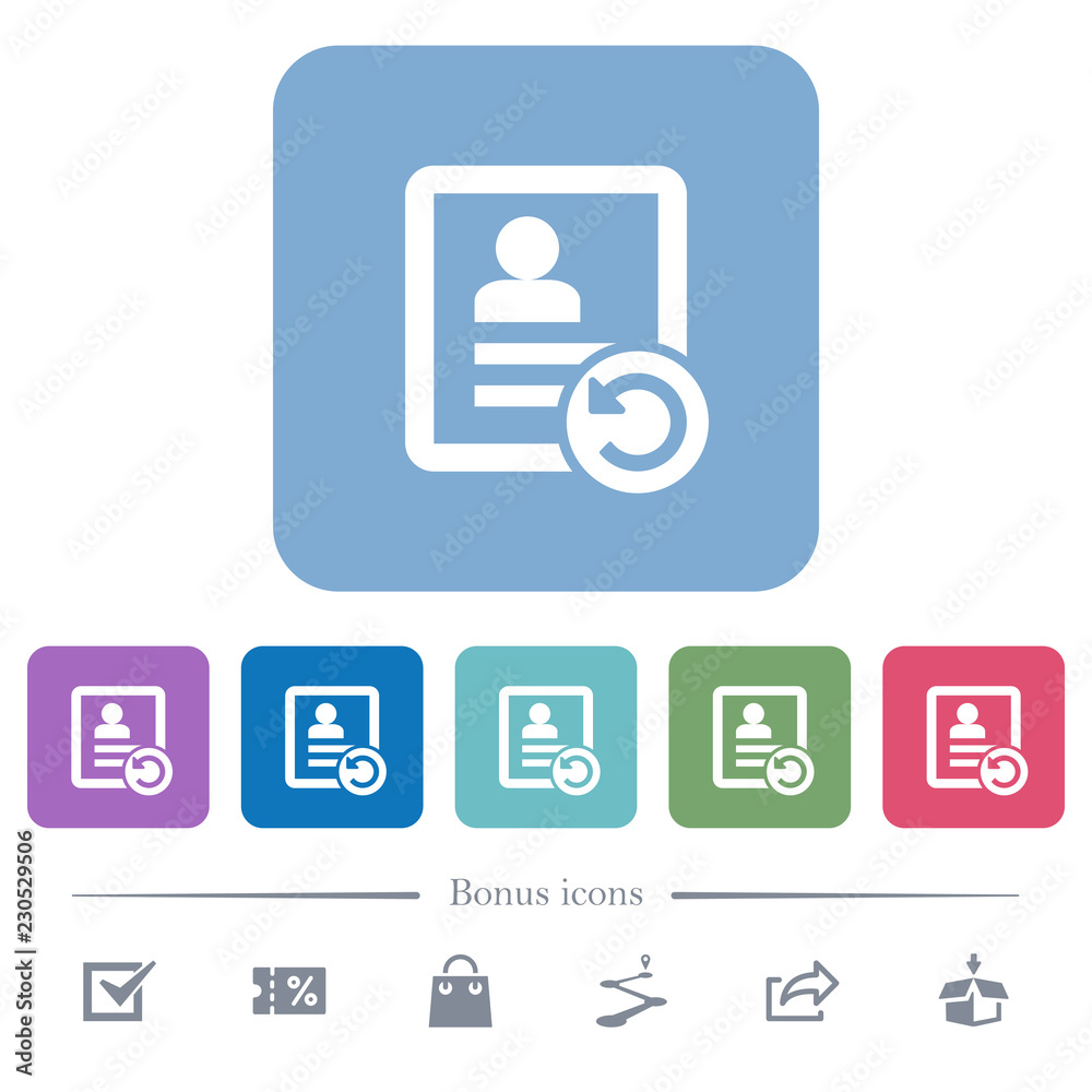 Undo contact changes flat icons on color rounded square backgrounds Undo contact changes flat icons on color rounded square backgrounds