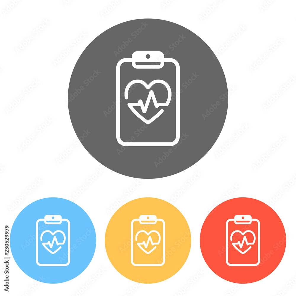 Medical clipboard. Tablet, paper, heart and pulse line. Cardiolo Medical clipboard. Tablet, paper, heart and pulse line. Cardiolo