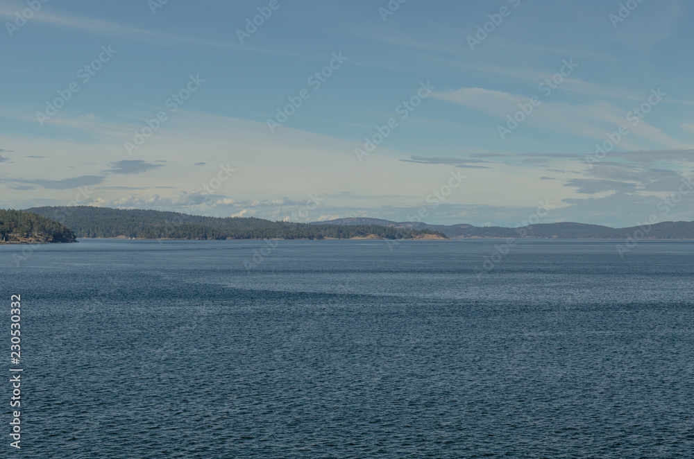 Small island in between Vancouver Island and Mainland Vancouver in British Columbia, Canada