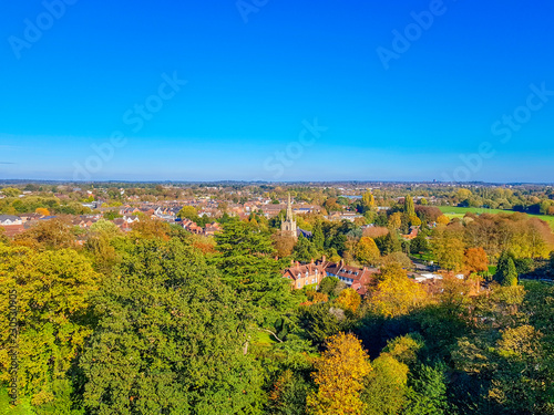 Aerial view of Warwick  Warwickshire  United Kingdom
