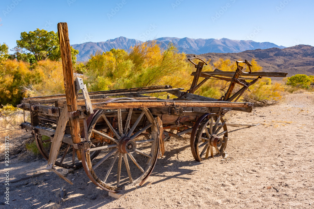 Antique wagon  in the Mojave Dessert.