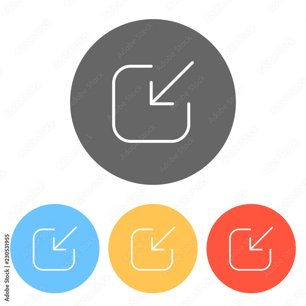 Share, login or download. Diagonal arrow into square. Set of whi Share, login or download. Diagonal arrow into square. Set of whi