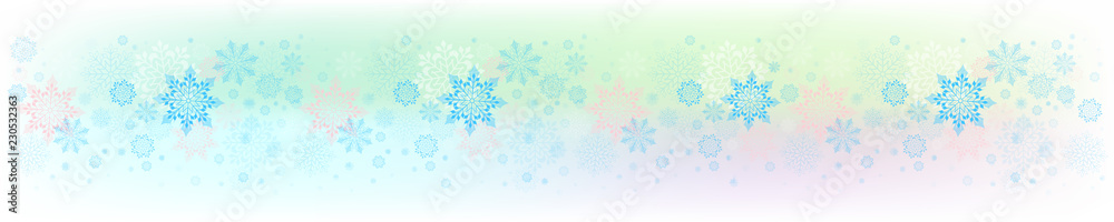 Fototapeta premium Christmas light composition of a set of snowflakes of different colors.