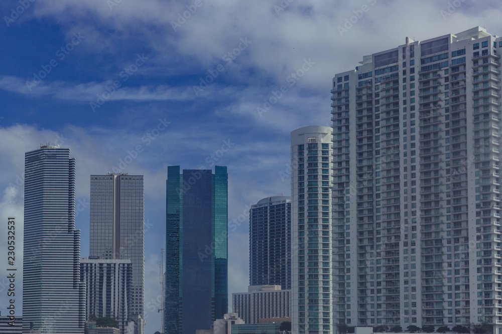 Fototapeta premium Skyscrapers of downtown Miami, in Florida, USA