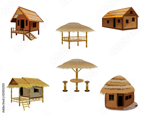 straw hut vector design