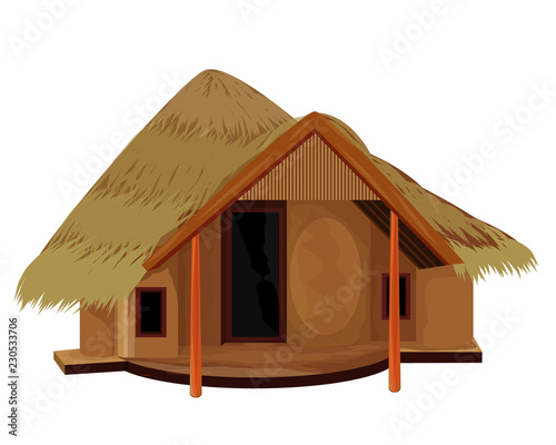 straw hut vector design