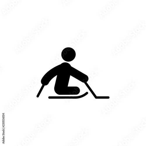 paralympic ice sledge hockey icon. Element of disabled human in sport icon for mobile concept and web app. Detailed paralympic ice sledge hockey icon can be used for web and mobile