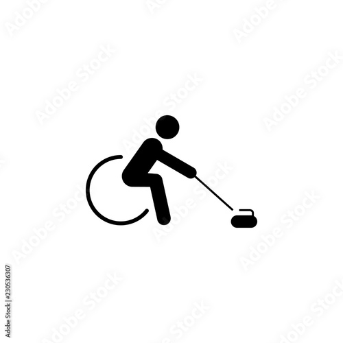 wheelchair curling icon. Element of disabled human in sport icon for mobile concept and web apps. Detailed wheelchair curling icon can be used for web and mobile