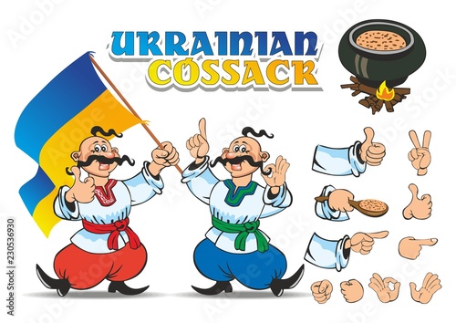 Ukrainian Cossack gesticulates