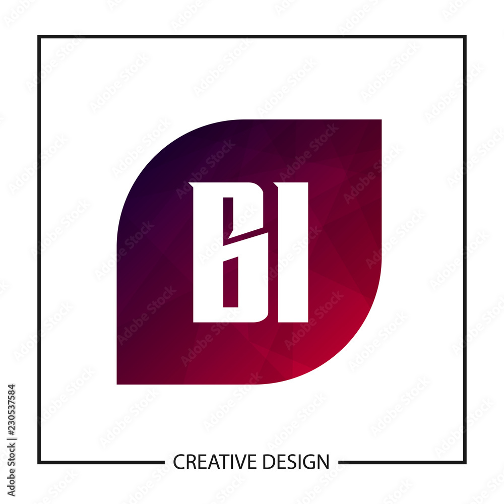 Initial Letter BI Logo Template Design