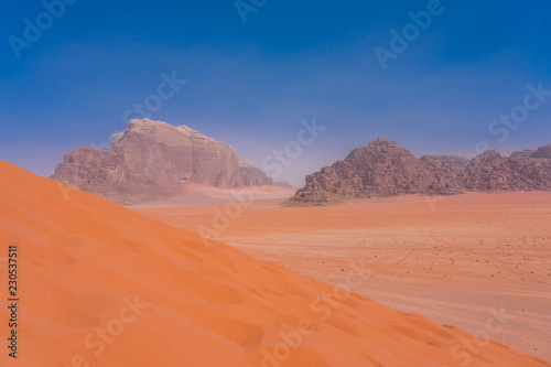 Sand-dunes in Wadi-Rum desert  Jordan  Middle East
