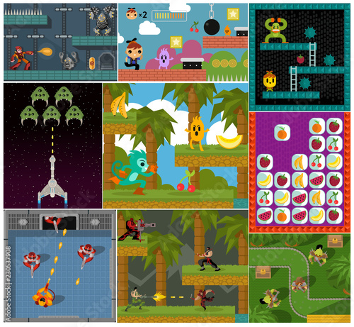 retro videogames scenes