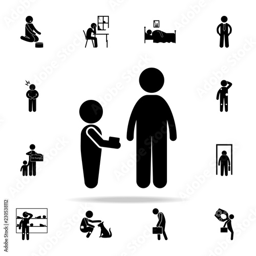 beggar childe icon. Poor peaple icons universal set for web and mobile