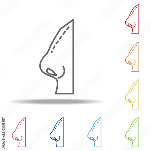 rhinoplasty icon. Elements of plastic syrgery in multi color style icons. Simple icon for websites, web design, mobile app, info graphics