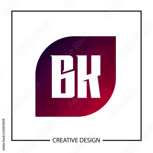 Initial Letter BK Logo Template Design © Scooby