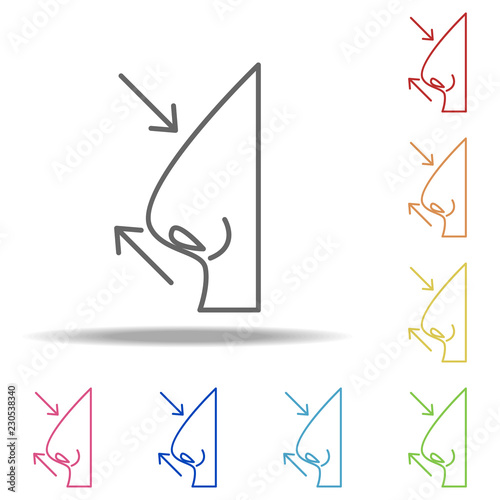 rhinoplasty icon. Elements of plastic syrgery in multi color style icons. Simple icon for websites, web design, mobile app, info graphics