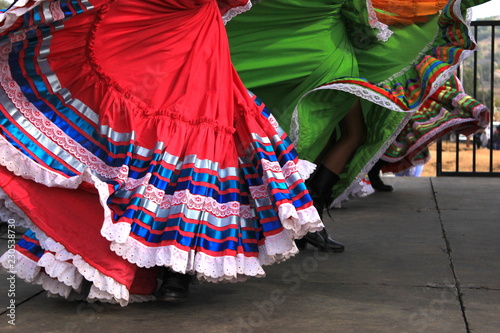 Colorful skirts fly in Mexican Dance