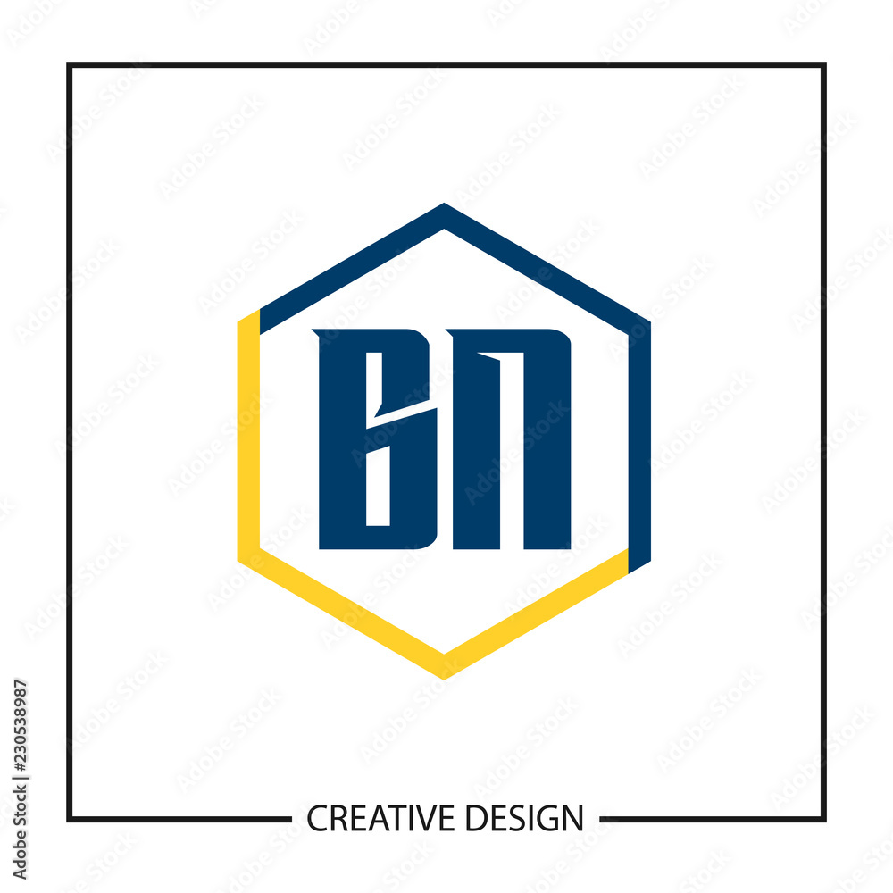 Initial Letter BN Logo Template Design