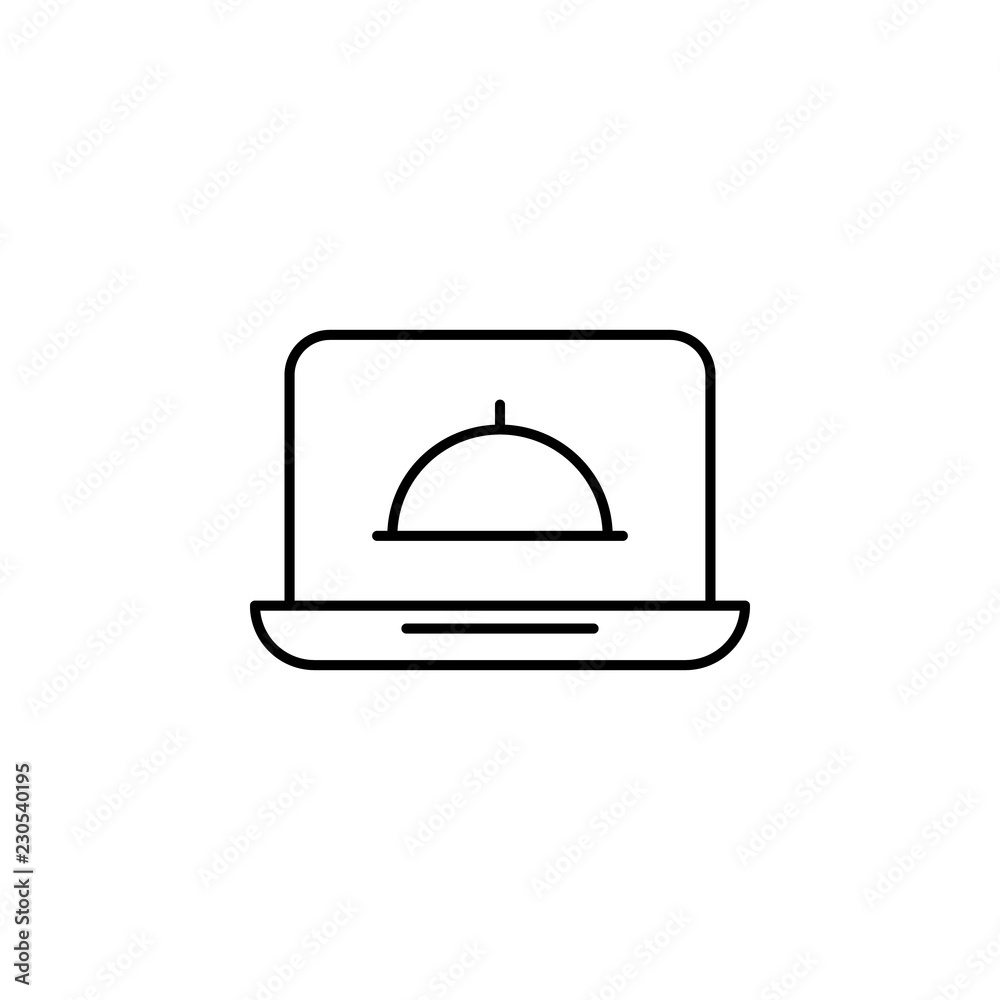 food, laptop icon. Element of food icon. Thin line icon for website design and development, app development. Premium icon food, laptop icon. Element of food icon. Thin line icon for website design and development, app development. Premium icon
