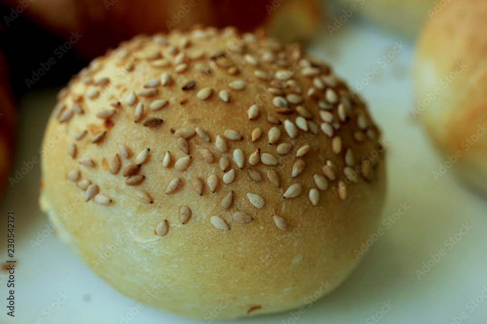 Fresh bun with sesame seed Fresh bun with sesame seed