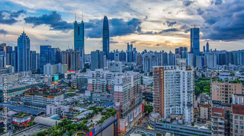 Obraz premium Shenzhen Luohu City Skyline