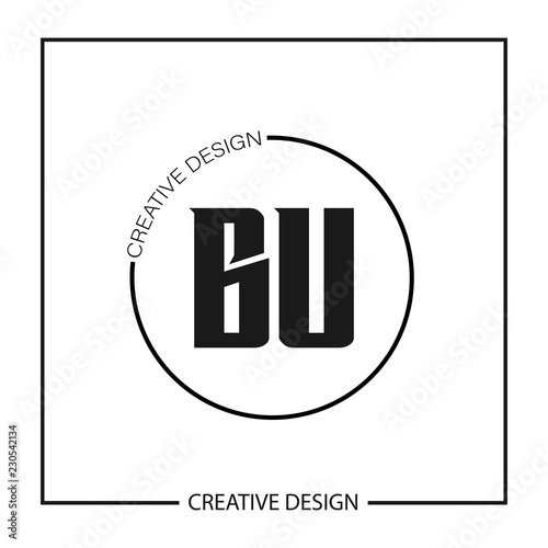 Initial Letter BU Logo Template Design