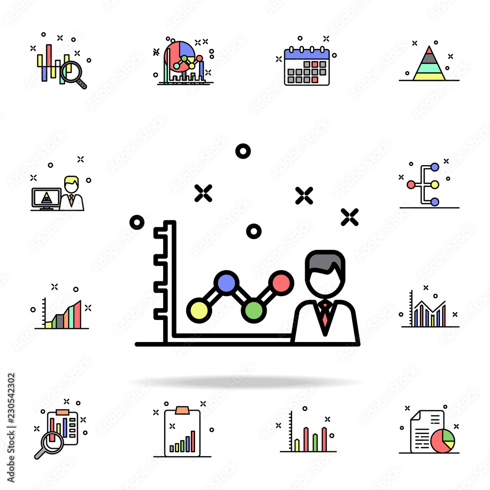 personal growth characteristic colored icon. Business charts icons universal set for web and mobile