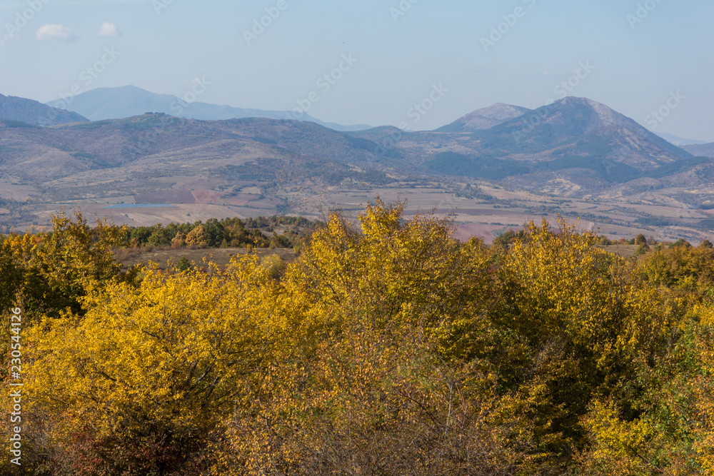 Amazing Autumn Panorama of Cherna Gora (Monte Negro) mountain, Pernik Region, Bulgaria