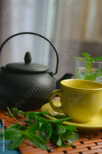 Tea set with spearmint