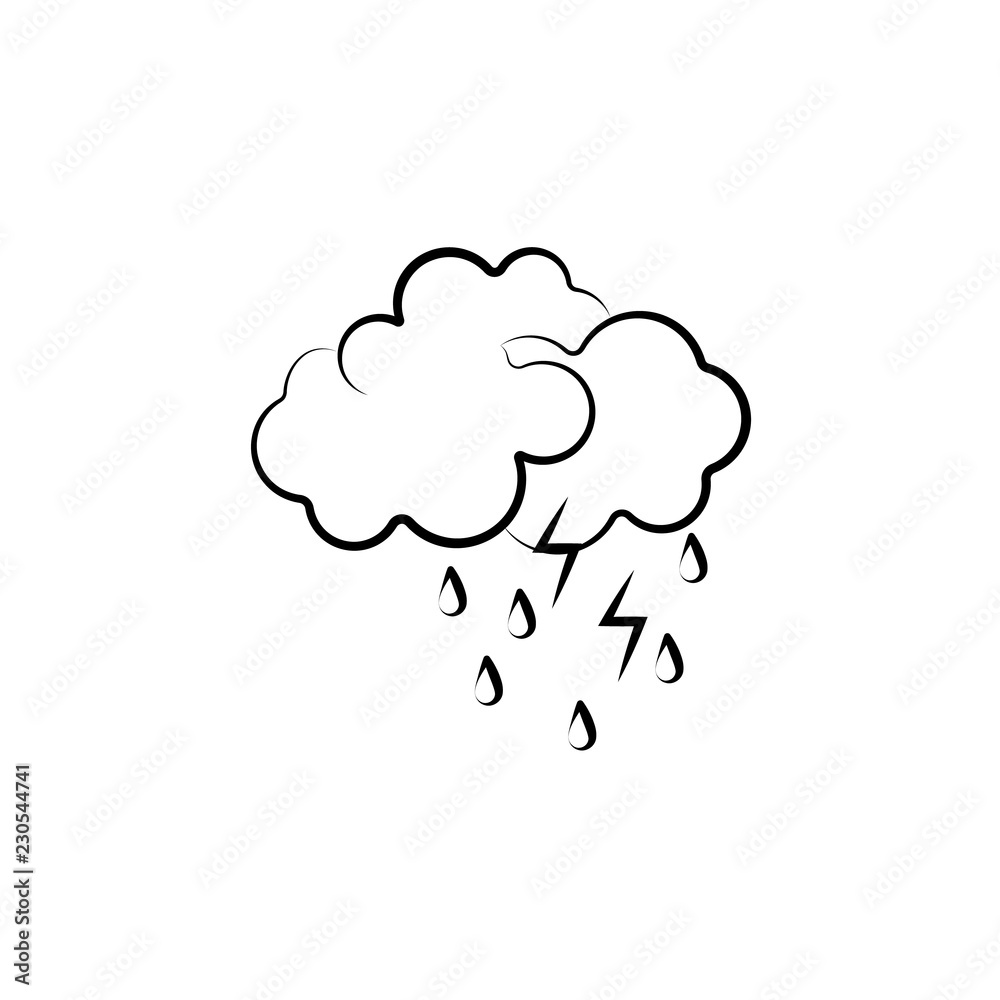 Cloud, rain, lightning icon. Element of weather icon for mobile concept and web apps. Hand drawn Cloud, rain, lightning icon can be used for web and mobile Cloud, rain, lightning icon. Element of weather icon for mobile concept and web apps. Hand drawn Cloud, rain, lightning icon can be used for web and mobile
