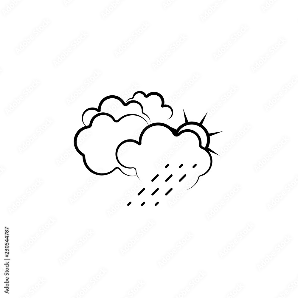 Cloud, rain, sun icon. Element of weather icon for mobile concept and web apps. Hand drawn Cloud, rain, sun icon can be used for web and mobile Cloud, rain, sun icon. Element of weather icon for mobile concept and web apps. Hand drawn Cloud, rain, sun icon can be used for web and mobile