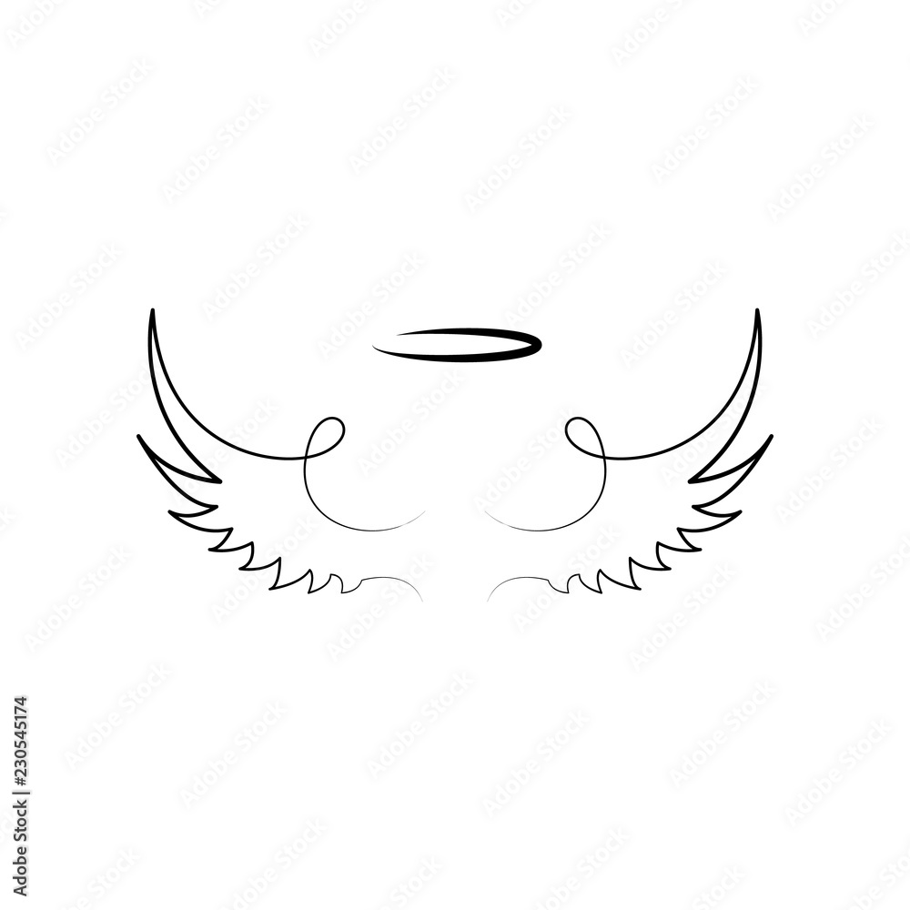 Wings, crown hand drawn icon. Element of wings icon for mobile concept and web apps. Hand drawn Wings, crown icon can be used for web and mobile