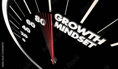 Growth Mindset Speedometer Achieve Success 3d Illustration