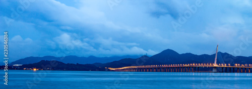 Nightscape of Shenzhen Bay Bridge