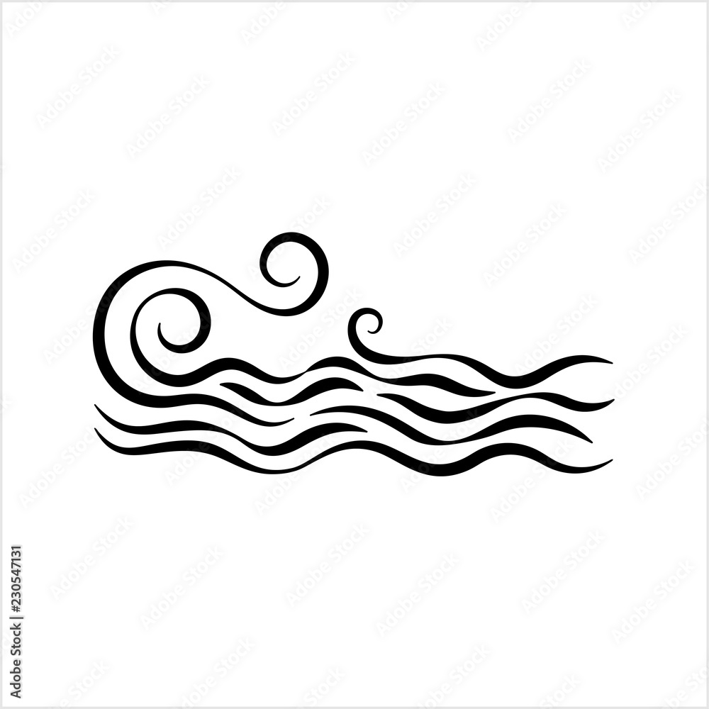 Water Wave Icon, Water Wave Sign