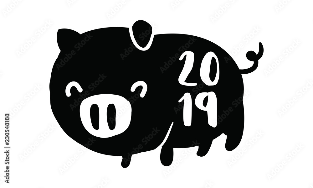 Happy New Year 2019. Typography logo design. Happy New Year 2019. Typography logo design.