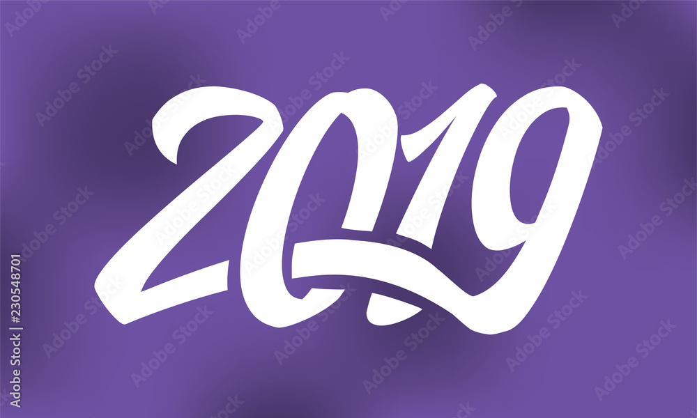 Happy New Year 2019. Typography logo design. Happy New Year 2019. Typography logo design.
