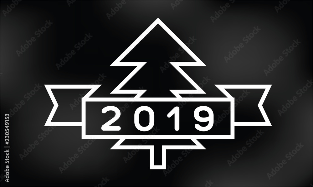 Happy New Year 2019. Typography logo design. Happy New Year 2019. Typography logo design.