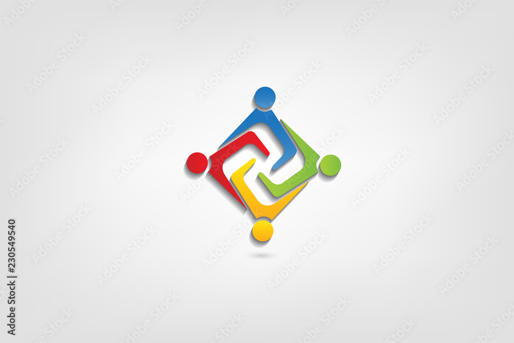 Logo teamwork business people holding hands Logo teamwork business people holding hands